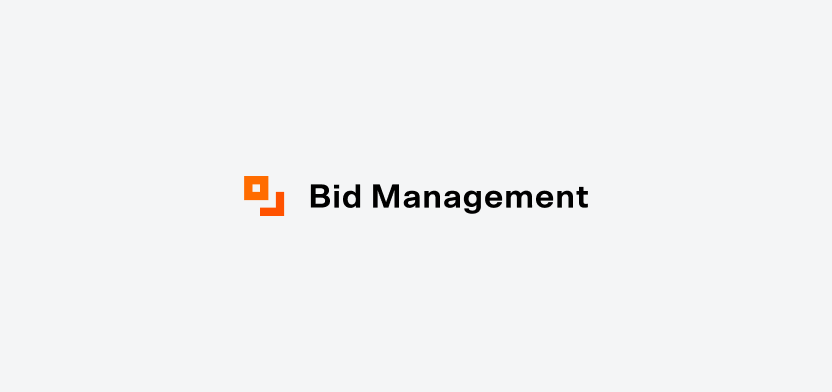 Bid Management horizontal logo on a light gray background