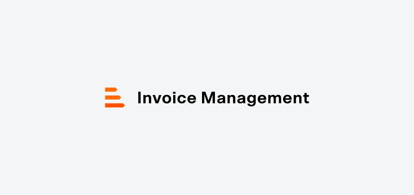 Invoice Management horizontal logo on a light gray background