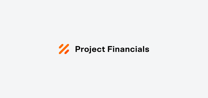 Project Financials horizontal logo on a light gray background