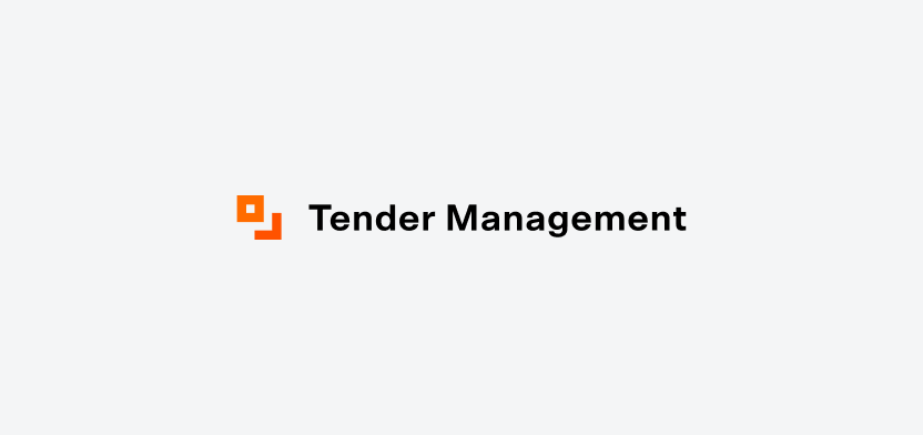 Tender Management horizontal logo on a light gray background